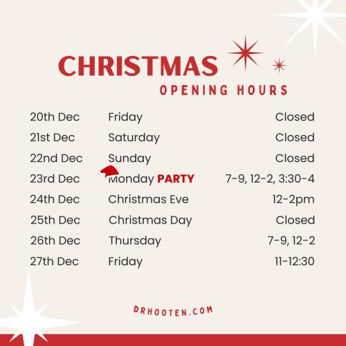 Hooten Christmas hours 2024