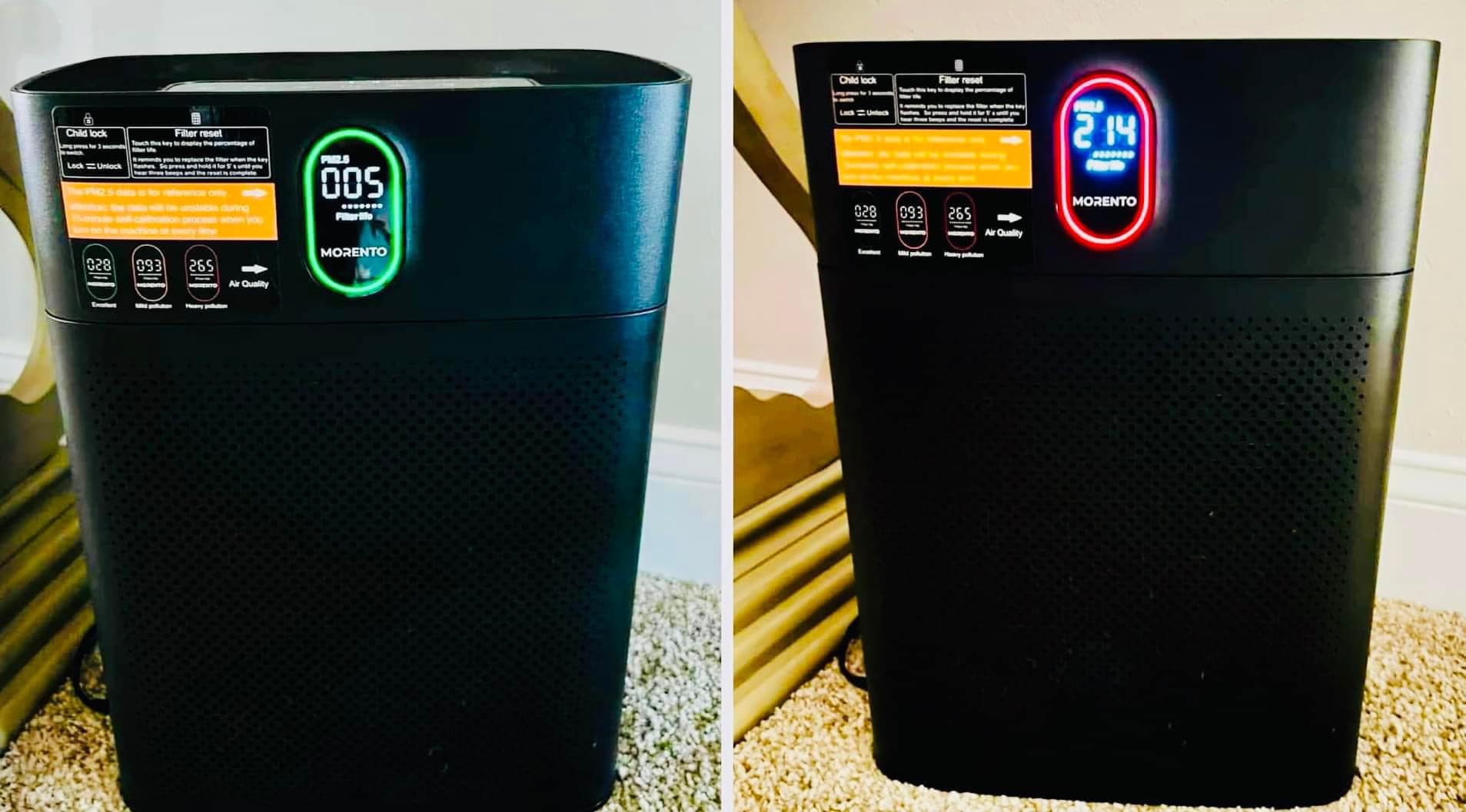 air purifier before and after
